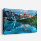 cuadro canvas bosques y naturaleza lago moraine montañas rojas horizontal