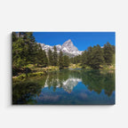 cuadro canvas bosques y naturaleza lago espejo montañas nevadas horizontal