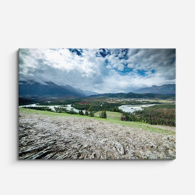 cuadro canvas bosques y naturaleza montaña gris llanura seca horizontal