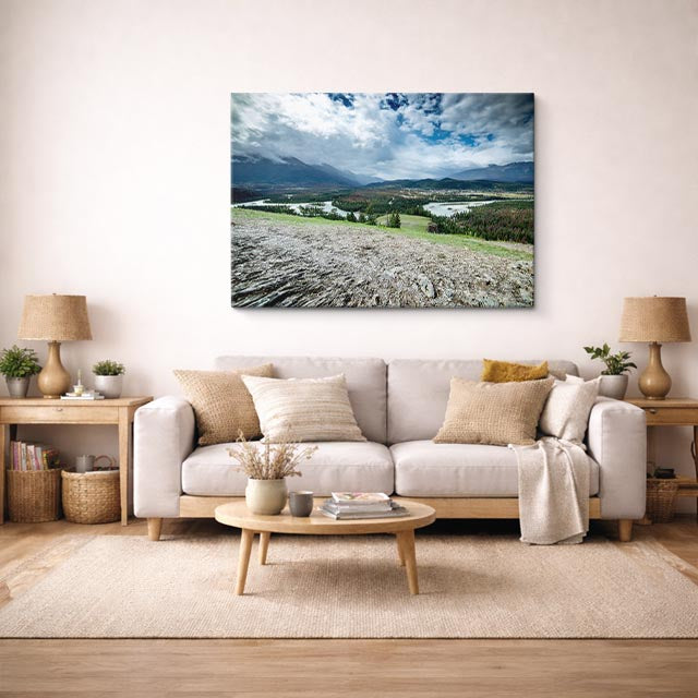 cuadro canvas bosques y naturaleza montaña gris llanura seca horizontal