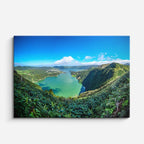 cuadro canvas bosques y naturaleza lago volcánico vista aérea horizontal