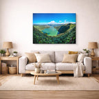 cuadro canvas bosques y naturaleza lago volcánico vista aérea horizontal