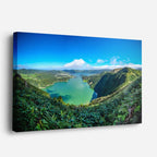 cuadro canvas bosques y naturaleza lago volcánico vista aérea horizontal