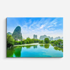 cuadro canvas bosques y naturaleza lago turquesa montañas china horizontal