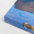 cuadro canvas bosques y naturaleza lago orilla rocosa volcán horizontal
