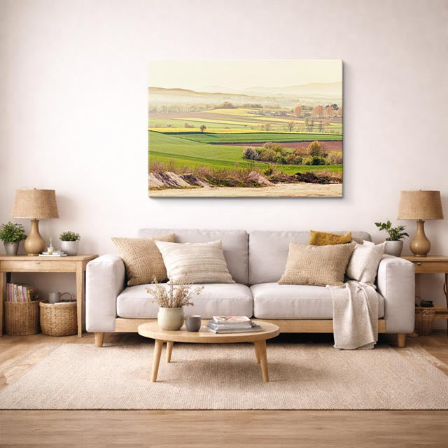cuadro canvas bosques y naturaleza llanura árida luz suave horizontal