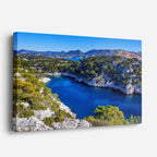cuadro canvas bosques y naturaleza acantilado río azul profundo horizontal