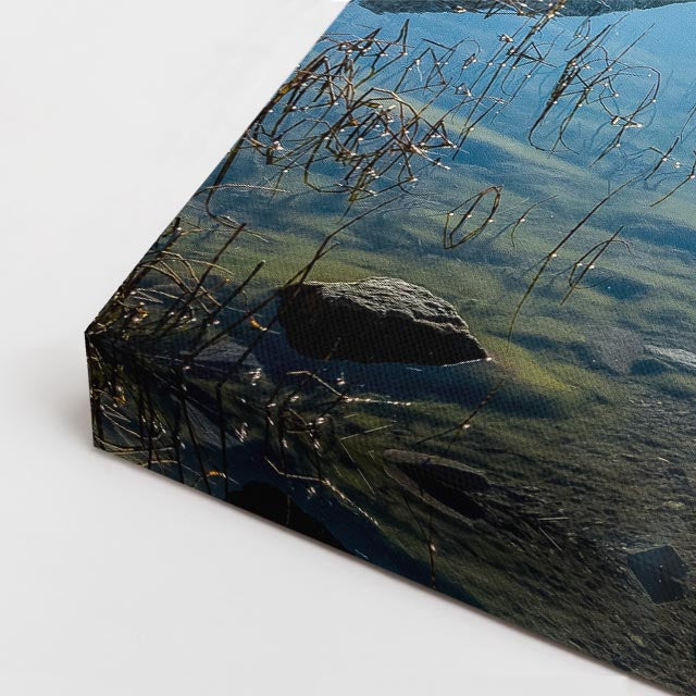 cuadro canvas bosques y naturaleza lago alpino reflejos nevados horizontal