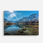 cuadro canvas bosques y naturaleza lago alpino reflejos nevados horizontal