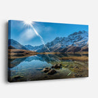 cuadro canvas bosques y naturaleza lago alpino reflejos nevados horizontal