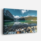 cuadro canvas bosques y naturaleza lago esmeralda montañas nevadas horizontal