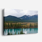 cuadro canvas bosques y naturaleza lago cristalino bosque azul horizontal