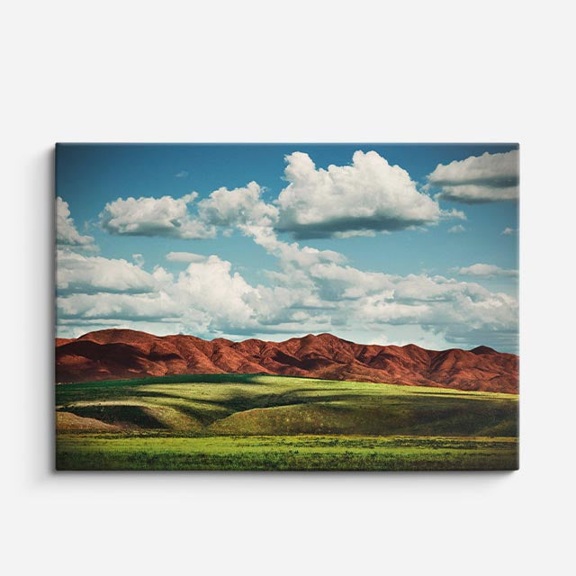 cuadro canvas bosques y naturaleza llanura roja cielo nublado horizontal