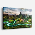 cuadro canvas bosques y naturaleza valle chino río turquesa horizontal