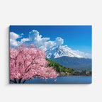 cuadro canvas bosques y naturaleza cerezo rosa monte fuji horizontal
