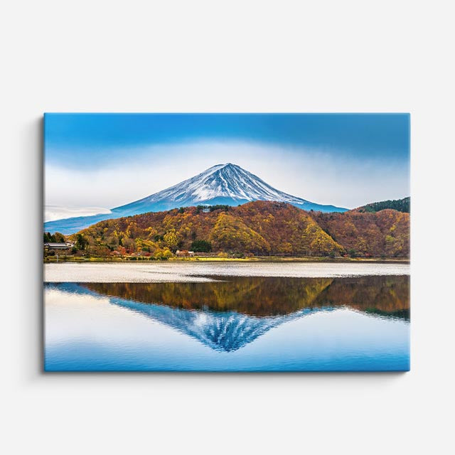 cuadro canvas bosques y naturaleza monte fuji espejo lago otoñal horizontal