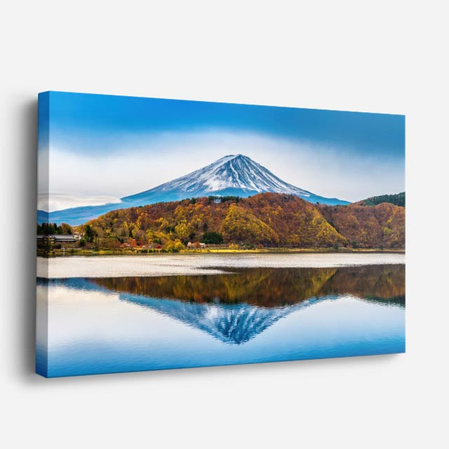 cuadro canvas bosques y naturaleza monte fuji espejo lago otoñal horizontal