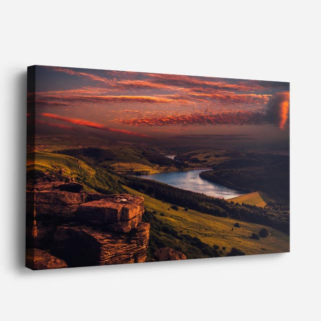 cuadro canvas bosques y naturaleza cañón rojo río lejano horizontal