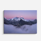 cuadro canvas bosques y naturaleza lago rosa montañas nevadas horizontal