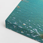 cuadro canvas bosques y naturaleza lago turquesa otoño rojo horizontal