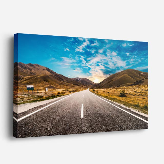 cuadro canvas bosques y naturaleza carretera recta horizonte abierto horizontal