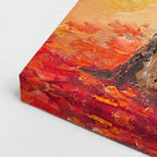 cuadro canvas bosques y naturaleza pintura túnel rojo otoñal horizontal