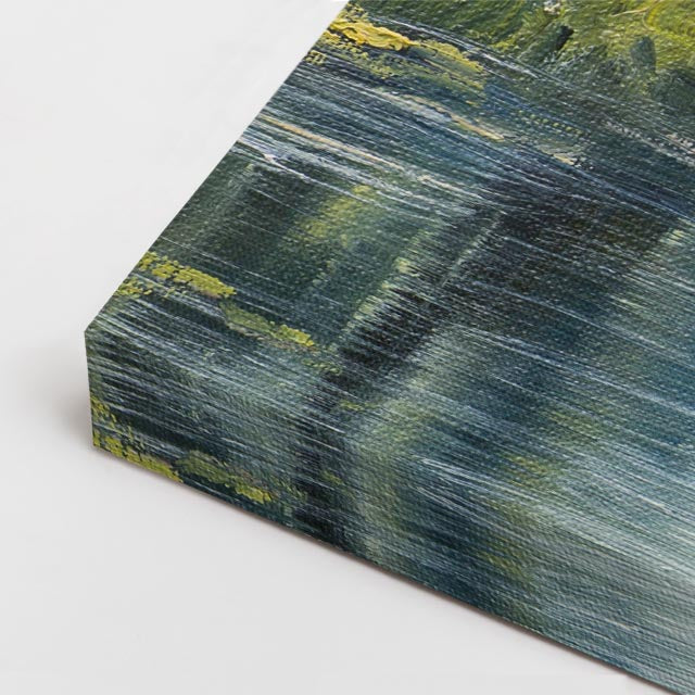 cuadro canvas bosques y naturaleza pintura lago árboles suaves horizontal