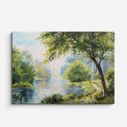 cuadro canvas bosques y naturaleza pintura lago árboles suaves horizontal