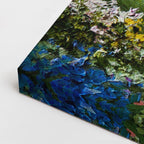 cuadro canvas bosques y naturaleza pintura cabaña jardín florido horizontal