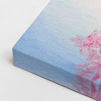 cuadro canvas bosques y naturaleza pintura cerezo rosa lago espejo horizontal