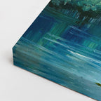 cuadro canvas bosques y naturaleza pintura árboles río otoño horizontal