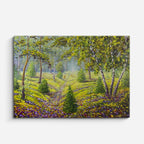 cuadro canvas bosques y naturaleza pintura pradera verde casa rural horizontal