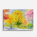 cuadro canvas bosques y naturaleza pintura árbol dorado solitario horizontal