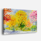 cuadro canvas bosques y naturaleza pintura árbol dorado solitario horizontal