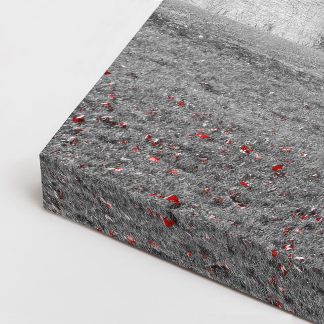 cuadro canvas bosques y naturaleza árbol rojo lago blanco negro horizontal