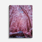 cuadro canvas bosques y naturaleza bosque rosa invierno mágico vertical
