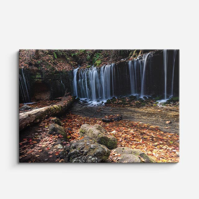 cuadro canvas cascadas cascada otoñal hojas doradas horizontal
