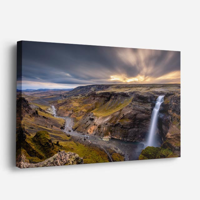 cuadro canvas cascadas cascada islandesa cielo dramático horizontal