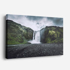 cuadro canvas cascadas cascada solitaria montaña verde horizontal