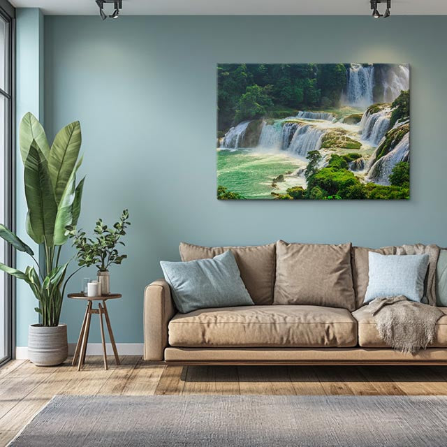cuadro canvas cascadas cataratas ban gioc vista frontal horizontal