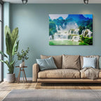 cuadro canvas cascadas cataratas ban gioc selva tropical horizontal