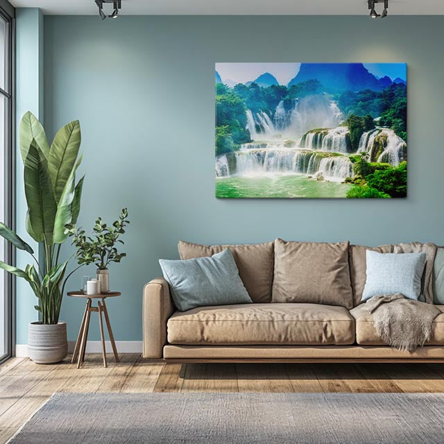 cuadro canvas cascadas cataratas ban gioc selva tropical horizontal
