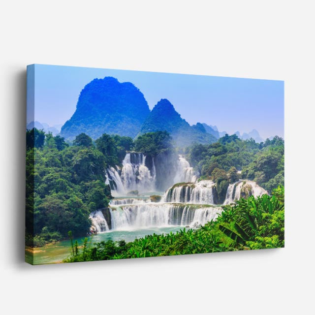 cuadro canvas cascadas cataratas ban gioc otoño dorado horizontal