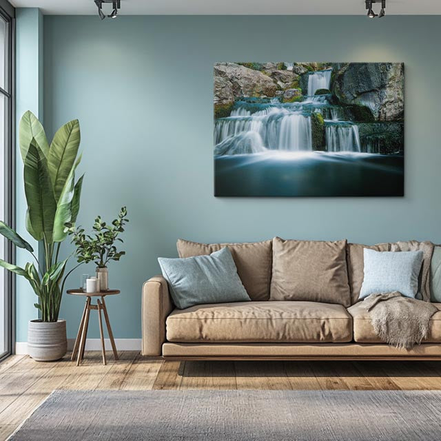 cuadro canvas cascadas cascada larga exposición rocas horizontal