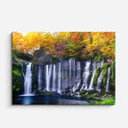 cuadro canvas cascadas cascada otoñal árboles naranja horizontal