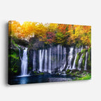 cuadro canvas cascadas cascada otoñal árboles naranja horizontal