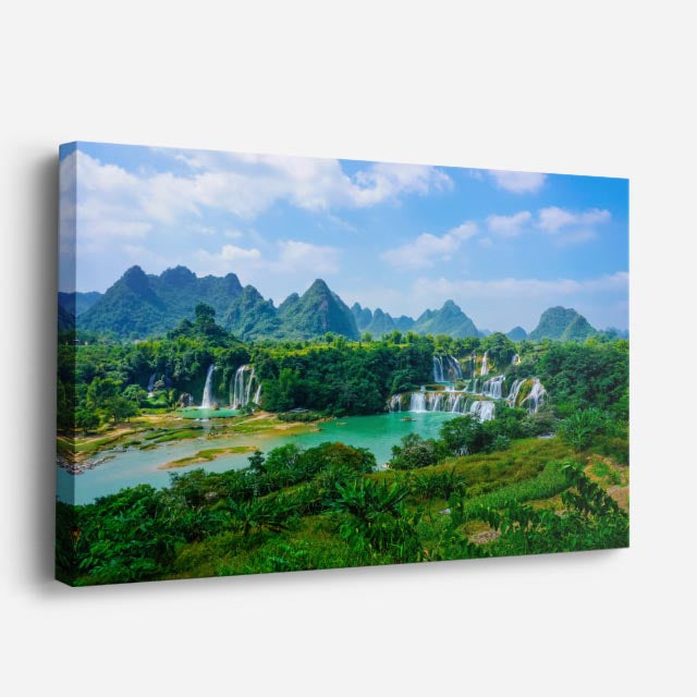 cuadro canvas cascadas cataratas ban gioc panorámica horizontal