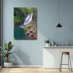 cuadro canvas cascadas cascada tropical lago turquesa vertical