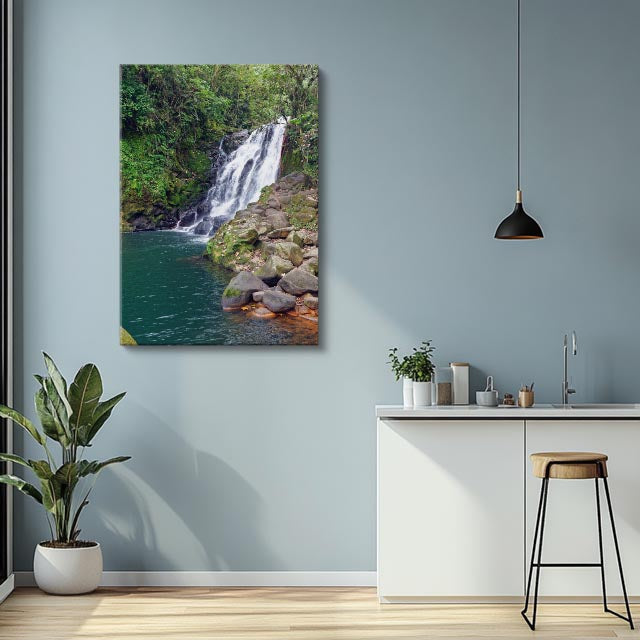 cuadro canvas cascadas cascada tropical lago turquesa vertical