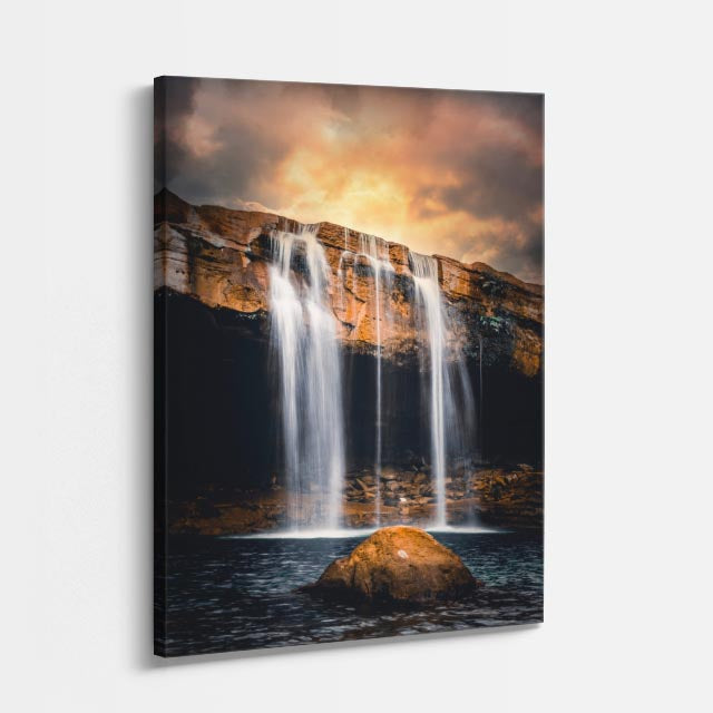 cuadro canvas cascadas cascada doble cielo dramático vertical